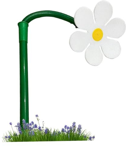 LoKori Garten Sprinkler, Tanzende Daisy Wasser Sprinkler, Kunststoff Garten Sprinkler Tanzende Blumen Sprinkler, Blumen Sprinkler mit 3/4'' und 1/2'' Adaptern, Garten Bewässerung Werkzeug (White)