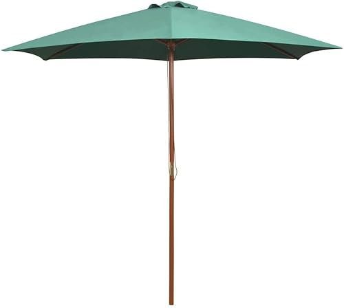 BGFYUSF Ombrellone da spiaggia con palo in legno verde per esterni, giardino e patio