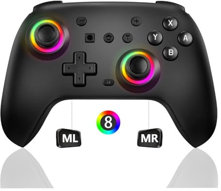 TECTINTER PC Gaming Controller,Wireless Controller for PC/Switch/iOS/Android - Bluetooth Controller Gamepad with Hall Effect,RGB Lights,Programmable,Controller for Switch Pro/Black Myth: Wukong