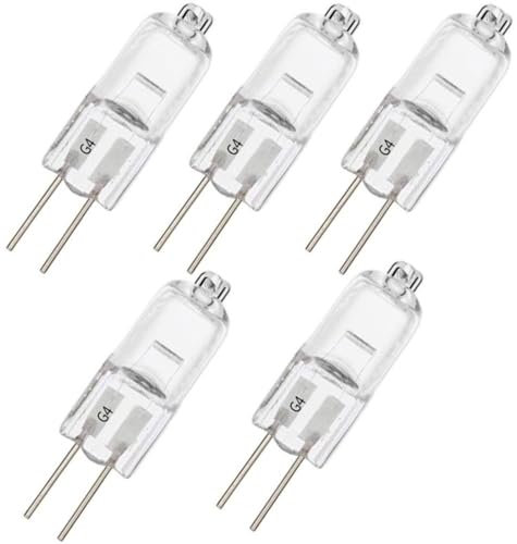 BULBEAWICK 24V G4 Beleuchtung Halogen G4 24V 10W T3 20 Watt Bi-Pin Glühbirne 35W (5er Pack) für Unterschrank Puck Licht, Kronleuchter, Schienenbeleuchtung 24