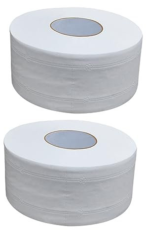 minkissy Lot De 2 Rouleaux De Papier Toilette Jumbo Grands Rouleaux De Papier pour La Maison Le Bureau Doux Et Absorbants
