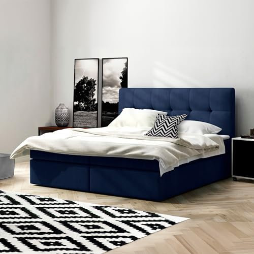 Imebel Boxspringbett 140x200 mit Bettkasten - Bett mit Matratze und 2 Bettkästen - Schlafzimmerbett mit Topper - Bequemes und Elegantes Doppelbett für das Schlafzimmer