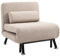 HOMCOM Schlafsessel, Klappsessel mit Bettfunktion, Rückenkissen, klappbarer Relaxsessel in Leinenoptik, Verstellbare Rückenlehne, bis 150 kg belastbar, für Wohnzimmer, Beige