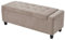 INMOZATA Linen Ottoman Bench Button Tufted End of Bed Storage Bench Rectangle Window Seat with Storage Ottoman Storage Bench with Wooden Legs for Bedroom,Living Room Furniture (Grey)