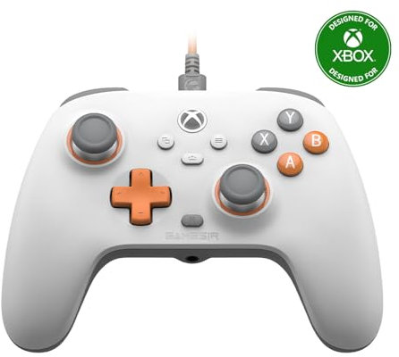 GameSir Controller di gioco cablato T7 per PC e Android, rosso trasparente, doppia vibrazione