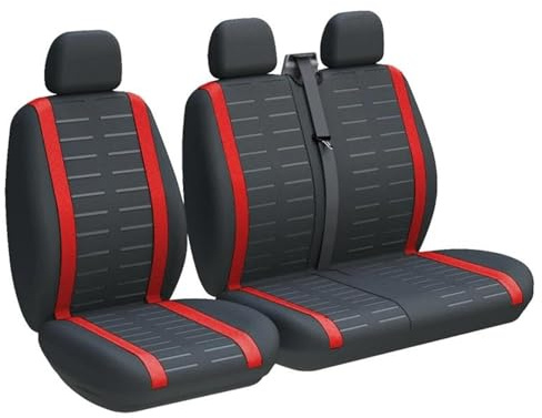 Für Opel Für Movano Für Vivaro 2+1 Van Sitzbezüge Protektor(3-Sitzer rot)