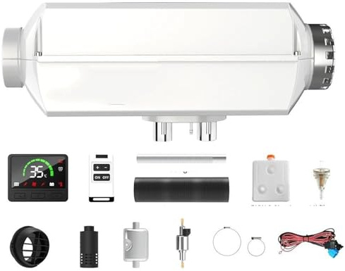 HGCXBYAP Standheizung Diesel 12V 2KW oder 5KW Aluminium Shell Diesel Heizung Air Standheizung für Auto Bus LKW Boot Heizung Luftheizung(2KW)