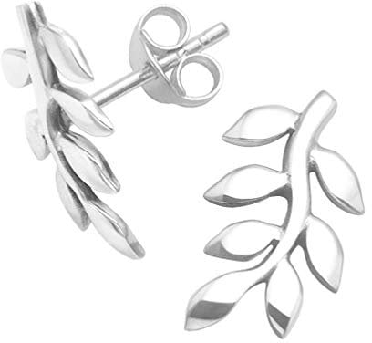 Heather Needham Sterling Silver Leaf Earrings - Leaf Stud earrings - SIZE: 16mm x 10mm. Gift boxed 5240