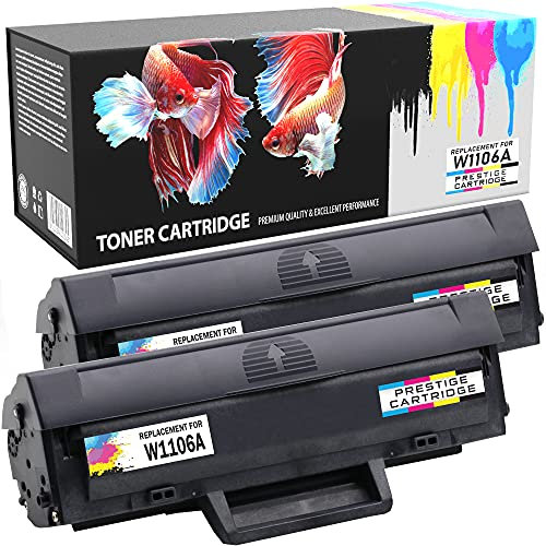 Prestige Cartridge 2er Pack W1106A 106A (1.000 Seiten) Toner kompatibel für Laser 107a 107r 107w MFP 135a 135ag 135r 135w 135wg 137fnw 137fwg mit Chip
