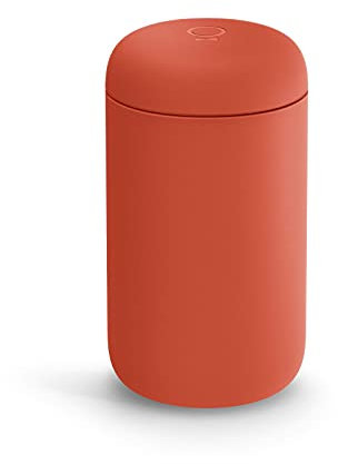 Fellow Carter Everywhere Mug de voyage – Gobelet à thé et café isotherme à large ouverture en acier inoxydable avec intérieur en céramique, rouge velours côtelé, 473 ml