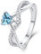 Starnny Herz Ringe Frauen Silber 925 Verlobungsring Eheringe Damen Ring mit 0,5 ct Herz 5A Zirkonia März Geburtsstein Aquamarin Farbe für Damen,54