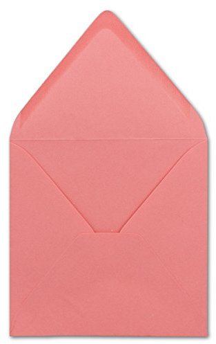 25 Stück Briefumschläge Rosa - Quadratisch 14 x 14 cm - Nassklebung - Spitze Verschlussklappe - ideal für Weihnachten, Hochzeit & Einladungen - Glüxx-Agent