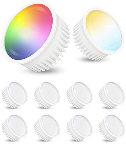 linovum 10er Pack LED Smart Lampe Modul flach kompatibel mit Alexa Echo Google App steuerbar - RGB & Weißtöne 2700-7300K WLAN 5W