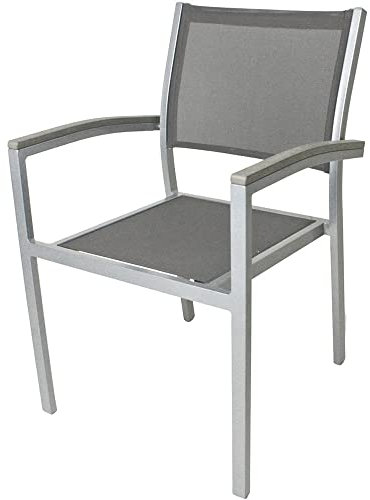Lomadox Stuhl Gartenstuhl Stapelstuhl 2er Set in grau