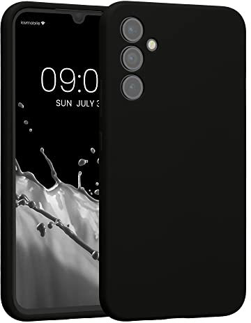 kwmobile Handyhülle kompatibel mit Samsung Galaxy A34 5G Hülle - gummierte Handy Case aus Silikon in Schwarz