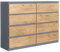 meble masztalerz Kommode Anthrazit/Lancelot Matt mit 8 Schubladen - 120 x 101,5 x 39 cm - Sideboard Wohnzimmer, Schlafzimmer - Schubladenschrank - Komodenschrank