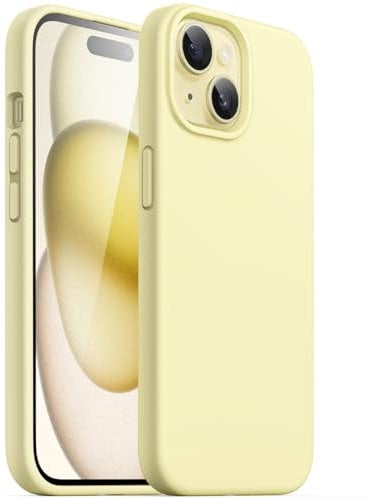 JETech Coque Silicone pour iPhone 15 Plus 6,7 Pouces, Protection Complète du Corps au Toucher Soyeux, Étui Housse Anti-Chocs (Jaune)