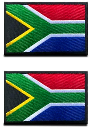 2 St. Südafrika Afrika Flagge Patch - Taktisch Nationales Emblem, Bestickter Aufnäher mit Verschluss, Militär Bänder für Reisen Rucksäcke Kleidung Uniform Weste Jersey