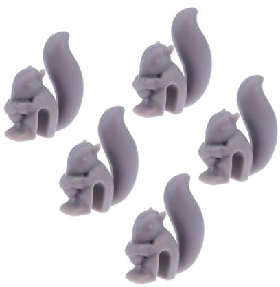 SHOWERORO 5pcs Grey Silicone Squirrel Tea Bag Holder Easy to Use and Clean for Loose Leaf Tea for Afternoon Family and Friends