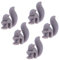 SHOWERORO 5pcs Grey Silicone Squirrel Tea Bag Holder Easy to Use and Clean for Loose Leaf Tea for Afternoon Family and Friends