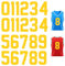 Guokuai 22 Pieces Heat Transfer Numbers 0 to 9 Jersey Numbers Soft Iron on Numbers for Team Uniform Sports T Shirt Football Basketball Baseball (Yellow-22Pcs, 8 Inch)
