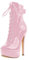 MissHeel Botines con plataforma Botas con cordones y tacón de aguja Bota Tacones altos Zapatos de mujer, rosa, 38 EU