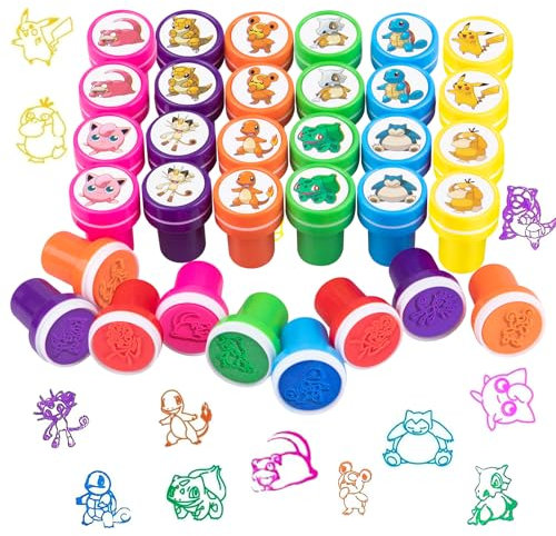24 Stück Stempel Kinder Set, Cartoon Kinderstempel, Stempelset Kinder