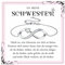 PDTU Schwester Geschenke, Armband Unendlichkeitszeichen Geschenk für Schwester Geburtstag, Schwester Geschenke zum Geburtstag Abschluss Einschulung Hochzeit Weihnachten, Silber