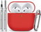 Inesore Compatible with Airpods 4 Case Cover,Silicone Protective Case for Apple Airpods 4 Active Noise Cancellation, Support Wireless Charging and Front LED Visible, with Cleaner Pen,Red
