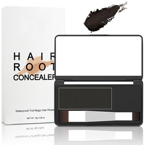 Polvere per capelli di colore nero, a lunga durata, per riparare l'attaccatura dei capelli e per la perdita dei capelli, impermeabile, per infoltire i capelli per donne/uomini, naturalmente in polvere