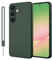 ORDA für Samsung Galaxy A56 Hülle Silikon Case,Kameraschutz und Bildschirmschutz ，Schutzhülle Handyhülle für Samsung Galaxy A56 5G Dünn Stoßfest mit Lanyard Dunkel Grün