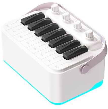 Ujjdwiurgh Amplificateur de Piano à Guitare avec Enceinte de Piano Électronique à LED RGB Blanc.
