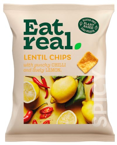 Eat Real Lentil Chips with Punchy Chilli and Lively Lemon 40g