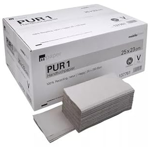 CleanClub Pur Handtuchpapier – 1-lagig, V-/ZZ-Falz, 25×23 cm, 36 g/m², 5.000 Blatt/Karton