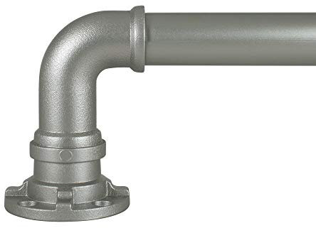 Decopolitan Industrielle Teleskop-Gardinenstangen-Set, 45,7–91,4 cm, silberfarben