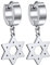 FOCALOOK Damen Herren Punk Stil Ohrringe Edelstahl Huggie Kreolen mit Davidstern Ohrringe Ohr Piercing Modeschmuck Accessoire Ear Studs für Frauen Männer