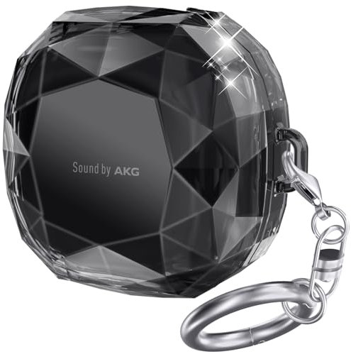 AhaStyle Schutzhülle für Samsung Galaxy Buds – Harte PC stoßfeste Hülle mit Kristallform Schutzhülle (schwarz)