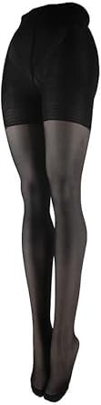 Franzoni Collant Profile 40 Denari, Collant Donna, Calze Snellenti, Calze con Corpino Modellante e Tassello in Cotone - Made in Italy - 1 Paio (3, Nero)