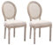 Vente-unique - Juego de 2 sillas - Rejilla, Tela y Madera de hevea - Beige - Antoinette