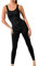 Risalti Jumpsuit Donna Lunga - Tuta Intera Donna Elegante Senza Maniche, Tutina Donna Aderente Yoga Effetto Modellante, Tuta Sportiva Donna, Tuta Shape - Made In Italy