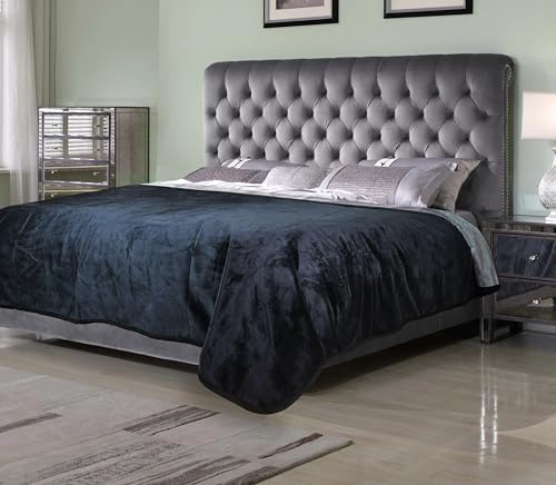 WESBRAD Waterproof, Super Soft, Leak Proof, Totally Pee Proof, EZ-Wash, Durable (60x50, Black/Grey) Two-Color Reversable, 3 Layer Blanket, Adults, Pets, Dogs, Cats