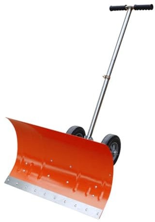 Schneeschaufel mit Rädern, Metall, rollende Schneeschaufel mit höhenverstellbarem Griff und Multi-Winkel, robuster großer Klingenpflug, für Tür, Auffahrt oder Gehweg, Schneeschieber