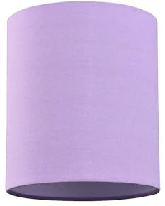 Contemporary and Elegant Soft Lilac Linen Fabric Cylinder Lamp Shade for Wall Ceiling or Table - 18cm High 40w Maximum Suitable for The Home or Business by Happy Homewares