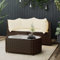 SECOLI Gartensofa Rattan Balkonmöbel Kleiner Balkon Garten Lounge Gartenmöbel Set Rattan Balkonsofa Loungemöbel Terrasse Terrassenmöbel-Braun-3-tlg