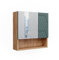 Vicco Badspiegelschrank Irma, Badezimmerspiegel, Goldkraft Eiche/Grün, 54 x 55 cm