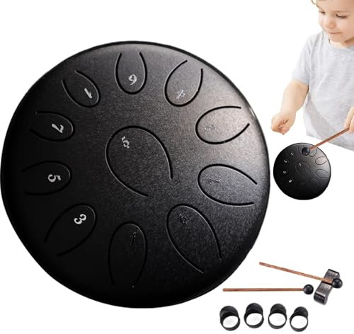 Regentrommel Für Den Außenbereich, Chakra-Trommel Für Regen, Zungentrommel Aus Stahl, Regenspiel, 15,2 Cm, 11 Töne, Wasserdichtes -Handpan-Trommelinstrument Für Den Garten