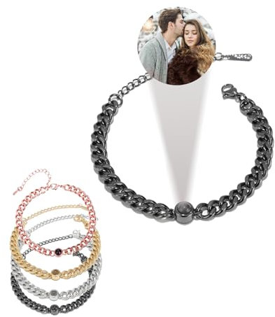 AVINVAN Armband mit Liebesfoto, 925er Sterlingsilber - personalisiertes Projektionsarmband mit Foto - Anhänger in Herzform - Geschenk für eine Frau, Mama, Tochter, Schwester, einen Mann, einen