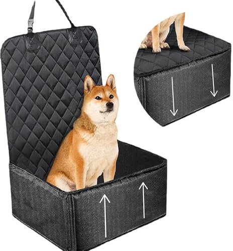 OKYUK Seggiolino auto per cani 2 in 1, impermeabile, antigraffio e antiscivolo, nero