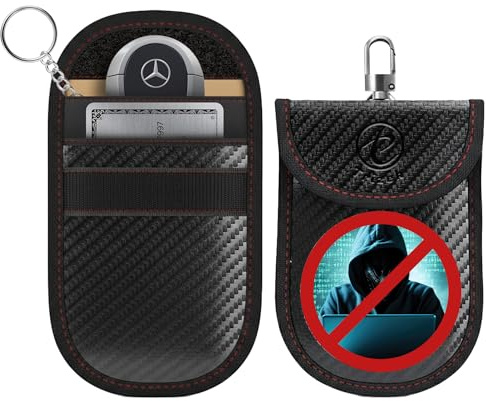 Trizek Faraday Key Fob Pouch, RFID Signal Blocking Faraday Bag for Car Keys, Anti-Theft Protector, Signal Blocker Case, RFID Shielded Key Holder