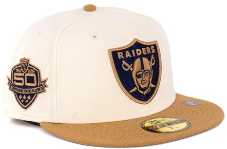 New Era Cap 59FIFTY Herren Basecap NFL Limited Edition (Las Vegas Raiders, Cream, 7 1/8)